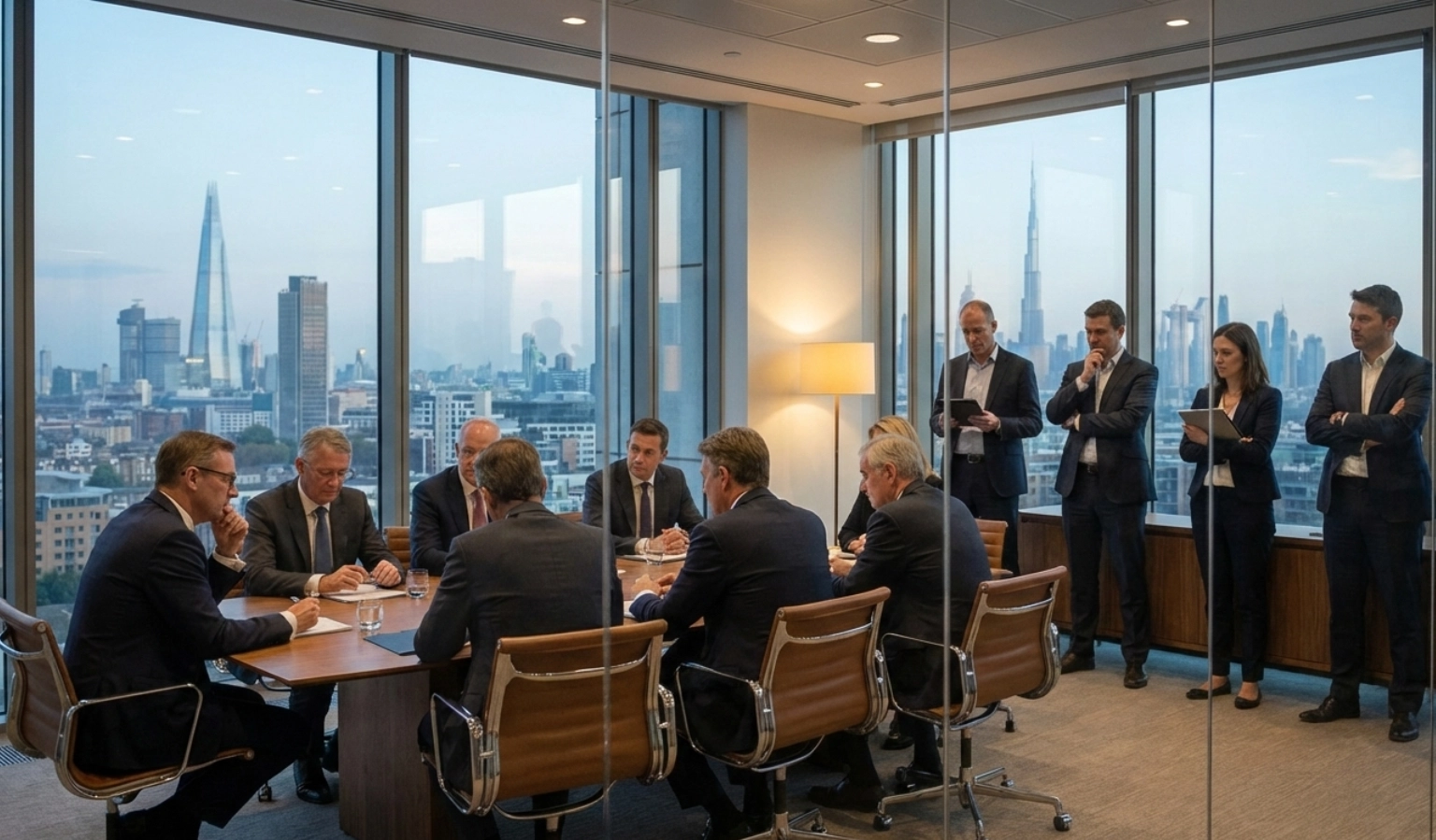 Board and CXO leaders selectively engaging with external advisors during strategic discussions